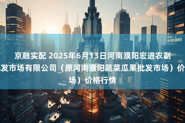 京融实配 2025年6月13日河南濮阳宏进农副产品批发市场有限公司（原河南濮阳蔬菜瓜果批发市场）价格行情