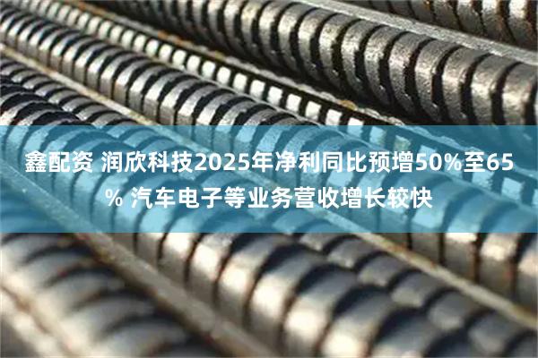 鑫配资 润欣科技2025年净利同比预增50%至65% 汽车电子等业务营收增长较快