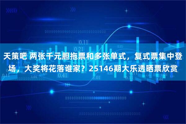 天策吧 两张千元胆拖票和多张单式，复式票集中登场，大奖将花落谁家？25146期大乐透晒票欣赏